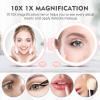 imageFUNTOUCH Travel Mirror with Light 1X10X Double Sided Magnification Makeup Vanity Mirror with 3 Color Setting Chargeable Foldable Portable Travel Essential Vanity Mirror with BagPink