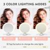 imageFUNTOUCH Travel Mirror with Light 1X10X Double Sided Magnification Makeup Vanity Mirror with 3 Color Setting Chargeable Foldable Portable Travel Essential Vanity Mirror with BagWhite3 Color