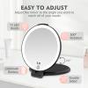 imageFUNTOUCH Travel Mirror with Light 1X10X Double Sided Magnification Makeup Vanity Mirror with 3 Color Setting Chargeable Foldable Portable Travel Essential Vanity Mirror with BagBlack