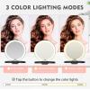 imageFUNTOUCH Travel Mirror with Light 1X10X Double Sided Magnification Makeup Vanity Mirror with 3 Color Setting Chargeable Foldable Portable Travel Essential Vanity Mirror with BagBlack