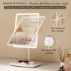 imageFUNTOUCH Vanity Mirror with Lights Rechargeable Makeup Mirror with LightsSmart Touch with 3Color Lighting Dimmable Detachable 40X Magnification for Vanity Desk TabletopWhiteWhite