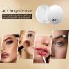 imageFUNTOUCH Vanity Mirror with Lights Rechargeable Makeup Mirror with LightsSmart Touch with 3Color Lighting Dimmable Detachable 40X Magnification for Vanity Desk TabletopWhiteWhite