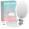 imageFUNTOUCH 10X Magnifying Travel Makeup Mirror with Light Led Compact Mirrors with Light Lighted Small 1x 10x Magnifying Mirror 2Sided Light up Pocket Portable Mirror 3 Color LightingWhite