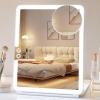 imageFUNTOUCH 2500mAh Large Rechargeable Travel Makeup Mirror with Light Portable Makeup Mirror with 10X Magnifying Mirror 3 Lighting Modes Tabletop Folding Travel Mirror with PU Leather Cover WhiteWhite