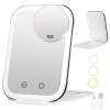 imageFUNTOUCH Rechargeable Travel Makeup Mirror with Lights and 10X Magnifying Mirrors Portable Lighted Vanity Mirror with 80 Led2000mAh Battery3 Color LightingTouch DimmingTabletop Light up MirrorPearl White