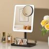 imageFUNTOUCH Vanity Mirror with Lights Rechargeable Makeup Mirror with LightsSmart Touch with 3Color Lighting Dimmable Detachable 40X Magnification for Vanity Desk TabletopWhiteBlack