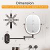 imageLighted Wall Mounted Makeup Mirror Double Sided 1X7X Magnifying Mirror 3 Color Lighting Option Dimmable 360 Rotation Extension Foldable Arm Oval Frame Rechargeable Vanity Mirror with LightsAntique Bronze