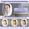imageLighted Wall Mounted Makeup Mirror Double Sided 1X7X Magnifying Mirror 3 Color Lighting Option Dimmable 360 Rotation Extension Foldable Arm Oval Frame Rechargeable Vanity Mirror with LightsBrush Nickel