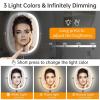 imageLighted Wall Mounted Makeup Mirror Double Sided 1X7X Magnifying Mirror 3 Color Lighting Option Dimmable 360 Rotation Extension Foldable Arm Oval Frame Rechargeable Vanity Mirror with LightsAntique Bronze