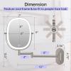 imageLighted Wall Mounted Makeup Mirror Double Sided 1X7X Magnifying Mirror 3 Color Lighting Option Dimmable 360 Rotation Extension Foldable Arm Oval Frame Rechargeable Vanity Mirror with LightsBrush Nickel