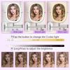 imageLighted Wall Mounted Makeup Mirror Double Sided 1X7X Magnifying Mirror 3 Color Lighting Option Dimmable 360 Rotation Extension Foldable Arm Oval Frame Rechargeable Vanity Mirror with LightsBlack