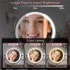 imageRechargeable Wall Mounted Lighted Makeup Vanity Mirror 8 Inch Double Sided 1X 10X Magnifying Bathroom Mirror 3 Color Lighting Touch Screen Dimming Extended Arm 360 Rotation Shaving Light up MirrorBlack