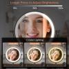imageRechargeable Wall Mounted Lighted Makeup Vanity Mirror 8 Inch Double Sided 1X 10X Magnifying Bathroom Mirror 3 Color Lighting Touch Screen Dimming Extended Arm 360 Rotation Shaving Light up MirrorAntique Bronze