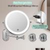 imageRechargeable Wall Mounted Lighted Makeup Vanity Mirror 8 Inch Double Sided 1X 10X Magnifying Bathroom Mirror 3 Color Lighting Touch Screen Dimming Extended Arm 360 Rotation Shaving Light up MirrorBright Chrome20x