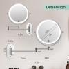 imageRechargeable Wall Mounted Lighted Makeup Vanity Mirror 8 Inch Double Sided 1X 10X Magnifying Bathroom Mirror 3 Color Lighting Touch Screen Dimming Extended Arm 360 Rotation Shaving Light up MirrorBright Chrome20x