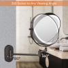 imageRechargeable Wall Mounted Lighted Makeup Vanity Mirror 8 Inch Double Sided 1X 10X Magnifying Bathroom Mirror 3 Color Lighting Touch Screen Dimming Extended Arm 360 Rotation Shaving Light up MirrorAntique Bronze