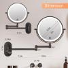 imageRechargeable Wall Mounted Lighted Makeup Vanity Mirror 8 Inch Double Sided 1X 10X Magnifying Bathroom Mirror 3 Color Lighting Touch Screen Dimming Extended Arm 360 Rotation Shaving Light up MirrorAntique Bronze