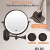 imageRechargeable Wall Mounted Lighted Makeup Vanity Mirror 8 Inch Double Sided 1X 10X Magnifying Bathroom Mirror 3 Color Lighting Touch Screen Dimming Extended Arm 360 Rotation Shaving Light up MirrorAntique Bronze