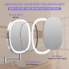 imageFUNTOUCH 20X1X Wall Mounted Makeup Mirror with Light 5000mAh Rechargeable Double Sided Oval Bathroom Mirrors for Over Sink 3 Color Setting Extended Arm 360Swivel for WallBlack20xchrome