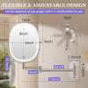 imageFUNTOUCH 20X1X Wall Mounted Makeup Mirror with Light 5000mAh Rechargeable Double Sided Oval Bathroom Mirrors for Over Sink 3 Color Setting Extended Arm 360Swivel for WallBlack20xnickel