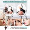 imageFUNTOUCH 20X1X Wall Mounted Makeup Mirror with Light 5000mAh Rechargeable Double Sided Oval Bathroom Mirrors for Over Sink 3 Color Setting Extended Arm 360Swivel for WallBlack30xblack