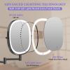 imageFUNTOUCH 20X1X Wall Mounted Makeup Mirror with Light 5000mAh Rechargeable Double Sided Oval Bathroom Mirrors for Over Sink 3 Color Setting Extended Arm 360Swivel for WallBlack20xblack