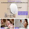 imageFUNTOUCH 20X1X Wall Mounted Makeup Mirror with Light 5000mAh Rechargeable Double Sided Oval Bathroom Mirrors for Over Sink 3 Color Setting Extended Arm 360Swivel for WallBlack20xnickel