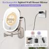 imageFUNTOUCH 20X1X Wall Mounted Makeup Mirror with Light 5000mAh Rechargeable Double Sided Oval Bathroom Mirrors for Over Sink 3 Color Setting Extended Arm 360Swivel for WallBlack20xnickel