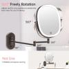 imageFUNTOUCH 20X1X Wall Mounted Makeup Mirror with Light 5000mAh Rechargeable Double Sided Oval Bathroom Mirrors for Over Sink 3 Color Setting Extended Arm 360Swivel for WallBlack20xantique Bronze