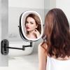 imageFUNTOUCH 20X1X Wall Mounted Makeup Mirror with Light 5000mAh Rechargeable Double Sided Oval Bathroom Mirrors for Over Sink 3 Color Setting Extended Arm 360Swivel for WallBlack30xblack