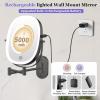 imageFUNTOUCH 20X1X Wall Mounted Makeup Mirror with Light 5000mAh Rechargeable Double Sided Oval Bathroom Mirrors for Over Sink 3 Color Setting Extended Arm 360Swivel for WallBlack20xblack
