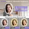 imageFUNTOUCH 20X1X Wall Mounted Makeup Mirror with Light 5000mAh Rechargeable Double Sided Oval Bathroom Mirrors for Over Sink 3 Color Setting Extended Arm 360Swivel for WallBlack20xblack
